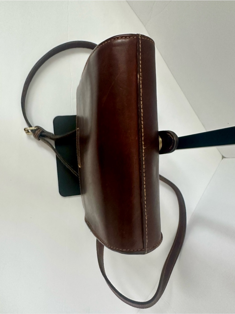 Vintage GH Bass Leather Crossbody Bag Brown  Distressed. Western/Cottagecore - Picture 4 of 10